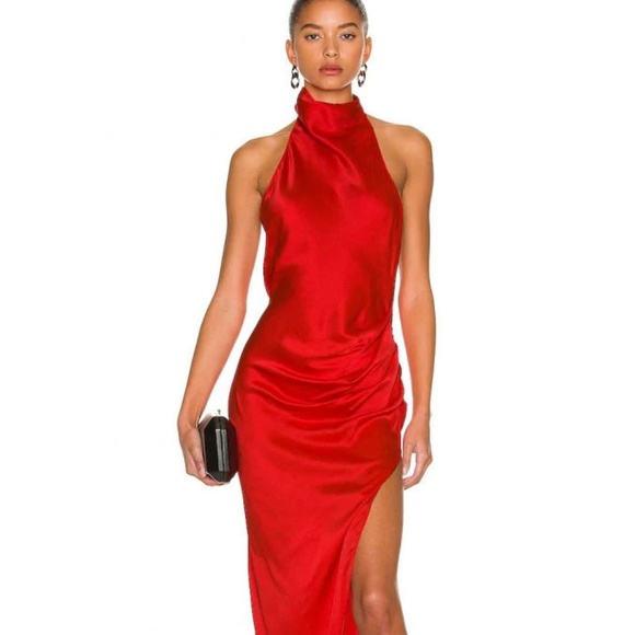Amanda Uprichard Samba Gown red maxi silk - Picture 1 of 11